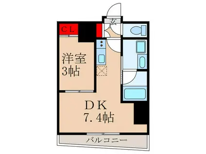 中野新井薬師レジデンス(1DK/6階)の間取り写真
