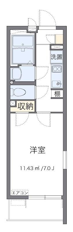 MIYABI(1K/2階)の間取り写真