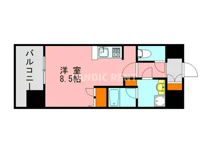 LANDIC M1165(ワンルーム/9階)の間取り写真