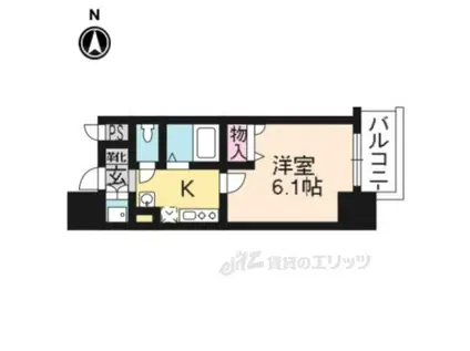ラナップスクエア京都西陣(1K/2階)の間取り写真