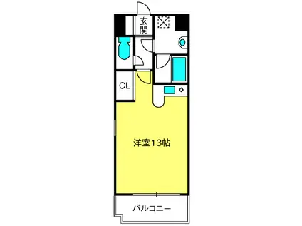 ディアコート弐番館(ワンルーム/2階)の間取り写真