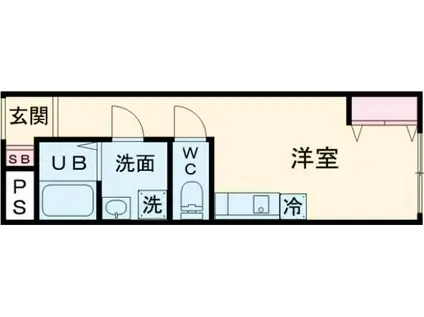 JOB-II号館(ワンルーム/1階)の間取り写真
