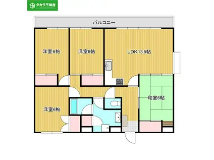 中島プリンス21(4LDK/10階)の間取り写真