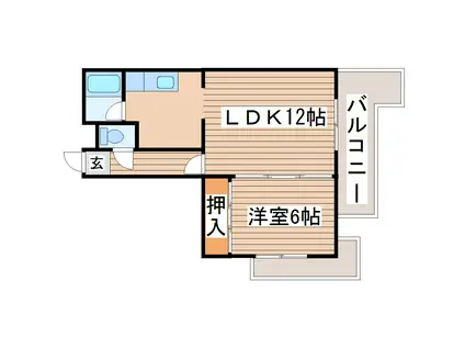 ミツエリートマンション(1LDK/2階)の間取り写真