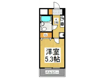 MAC東大和コート(1K/3階)の間取り写真