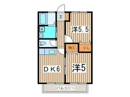 LAMAISON SAKURAYAMA(2DK/1階)の間取り写真