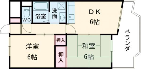 ハイムマツモト(2DK/3階)の間取り写真