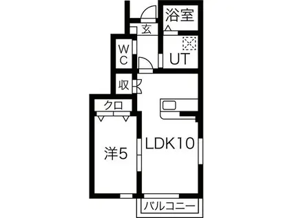 北上市里分12地割(1LDK/1階)の間取り写真