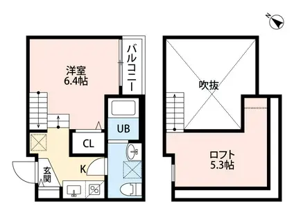 HAPPINESS2吉塚(1SK/1階)の間取り写真