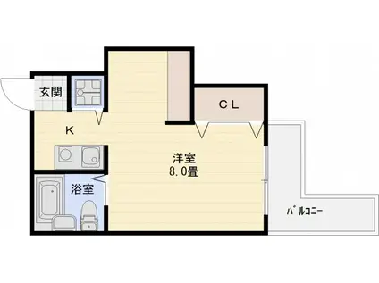 ハイネス石川(1K/3階)の間取り写真