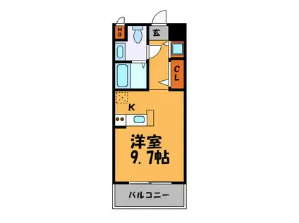 キャッスル大手門(ワンルーム/4階)の間取り写真
