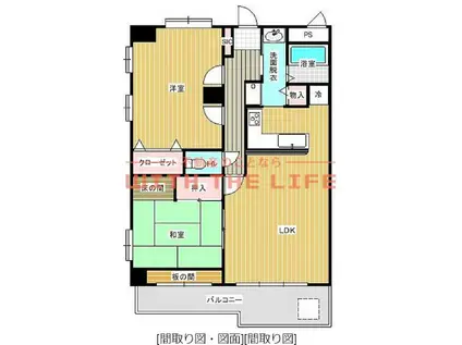 エンゼルハイム六ツ門(2LDK/6階)の間取り写真