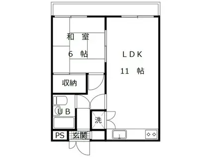 メゾン・ド・ベルジュール(1LDK/4階)の間取り写真