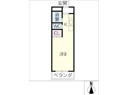 レジデンス可児(1K/4階)の間取り写真