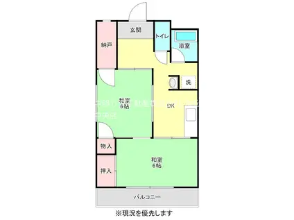 高橋ハイツ(2SK/1階)の間取り写真