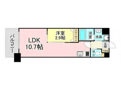 コンダクトレジデンスANO(1LDK/6階)の間取り写真