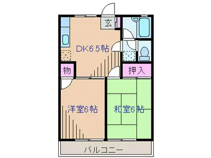 アーバンヒルズ(2DK/2階)の間取り写真