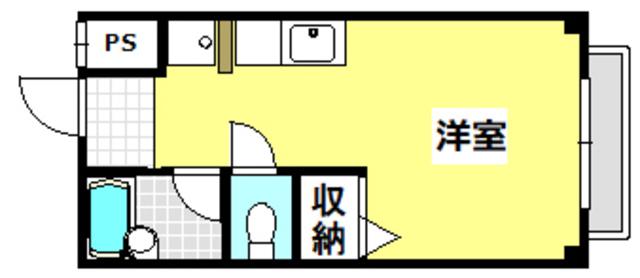 大住マンション(ワンルーム/2階)の間取り写真