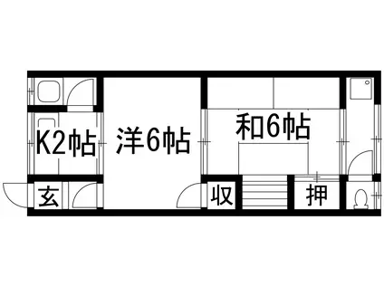 石野ハイツ(2K/1階)の間取り写真