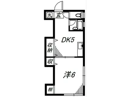 白百合荘(1DK/2階)の間取り写真