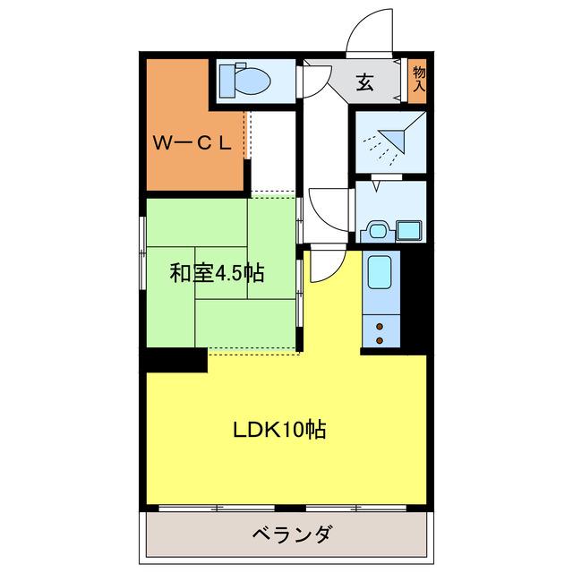 エスポワール瑞穂(1LDK/6階)の間取り写真