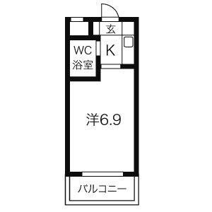 ドール滝子(1K/5階)の間取り写真
