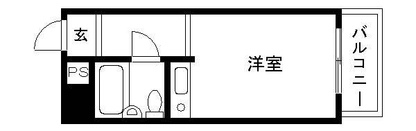 朝日プラザアクルス城東(ワンルーム/2階)の間取り写真