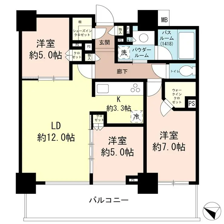 シティタワーさいたま新都心 12階階 間取り