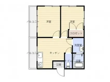 メゾンテルズ(2K/3階)の間取り写真