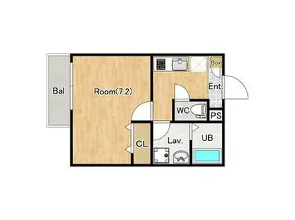 ジーメゾン埼玉本郷町(1K/3階)の間取り写真