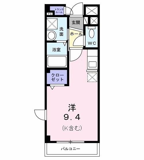 コモド プレッソ(ワンルーム/4階)の間取り写真
