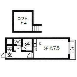 グレードハイツ長町(ワンルーム/4階)の間取り写真