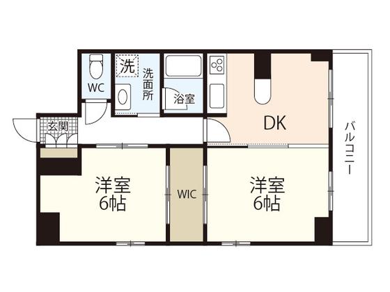 アティール観音(2DK/8階)の間取り写真