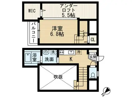 A BEST井尻六ツ角 エーベスト(1K/1階)の間取り写真