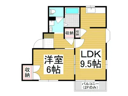 フレグランス石垣(1LDK/2階)の間取り写真