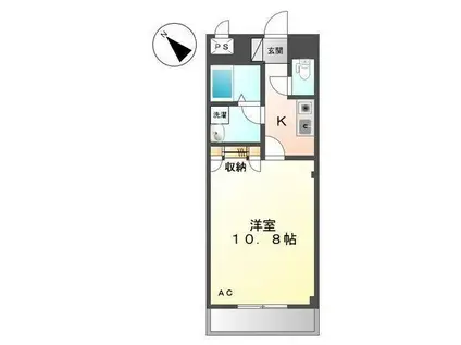 ソレアード(1K/2階)の間取り写真