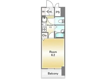 コアパレス常葉6(1K/8階)の間取り写真