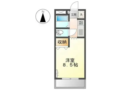 グランチェスタII(1K/2階)の間取り写真