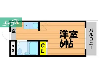 シャルム今(1K/2階)の間取り写真