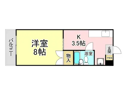 クライムハイツ寿山(1K/3階)の間取り写真