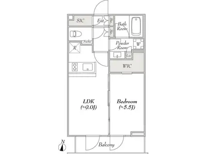 ルミーク本町イースト(1LDK/2階)の間取り写真
