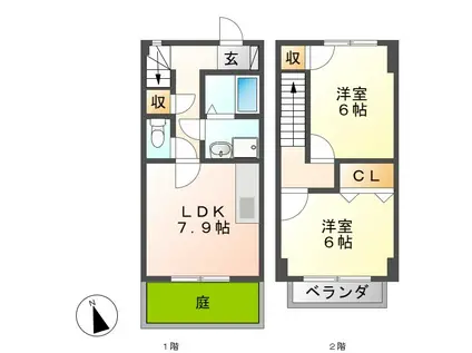 サテライト(2LDK/1階)の間取り写真