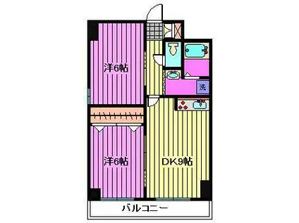 ラ・ルネータ(2LDK/1階)の間取り写真