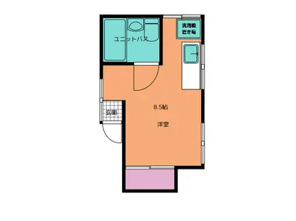 東京メトロ有楽町線 平和台駅(東京) 徒歩9分 2階建 築61年(ワンルーム/1階)の間取り写真