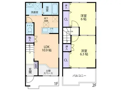 PEARL MAISON (2LDK/1階)の間取り写真