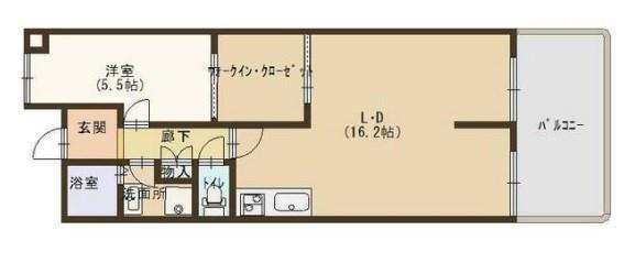 シャトー三木(1LDK/3階)の間取り写真