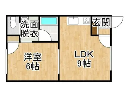 コーポ白山B(1LDK/2階)の間取り写真