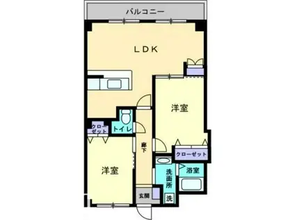 フィネス多賀II(2LDK/1階)の間取り写真