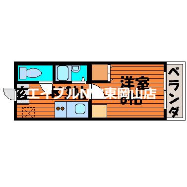 ふらっと・はま(1K/2階)の間取り写真