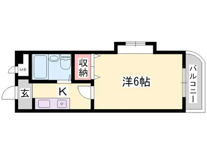 ジュネス高砂III(1K/3階)の間取り写真